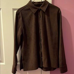 La Cabana Suede Like Button-Up Shirt